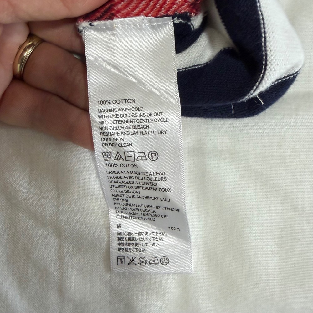 Tommy Bahama Hibiscus Floral Striped Sweater Womens S Navy Blue White Nautical - Picture 7 of 10